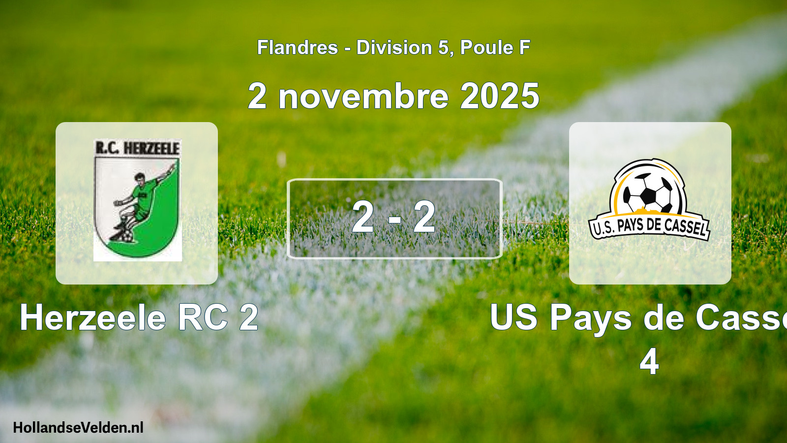 Match joué: Herzeele RC 2 - US Pays de Cassel 4 2 - 2 (2 novembre 2025)