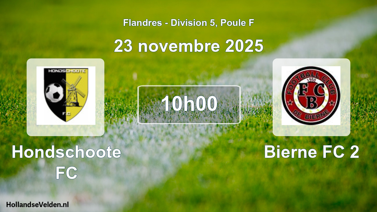 Match programmé: Hondschoote FC - Bierne FC 2 (23 novembre 2025)