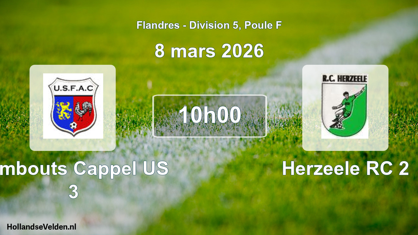 Match programmé: Armbouts Cappel US 3 - Herzeele RC 2 (8 mars 2026)