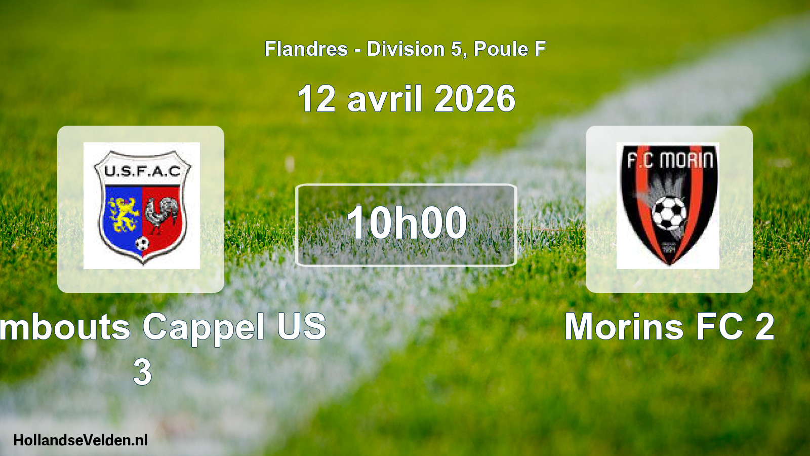 Scheduled Match: Armbouts Cappel US 3 - Morins FC 2 (12 April 2026)