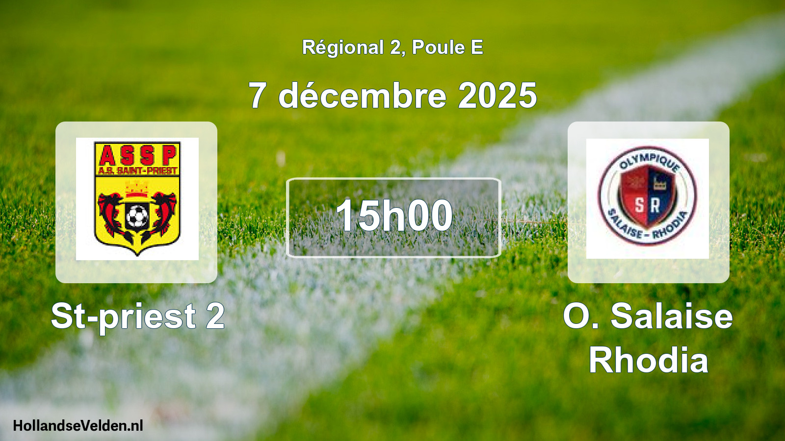 Geplande wedstrijd: St-priest 2 - O. Salaise Rhodia (7 december 2025)