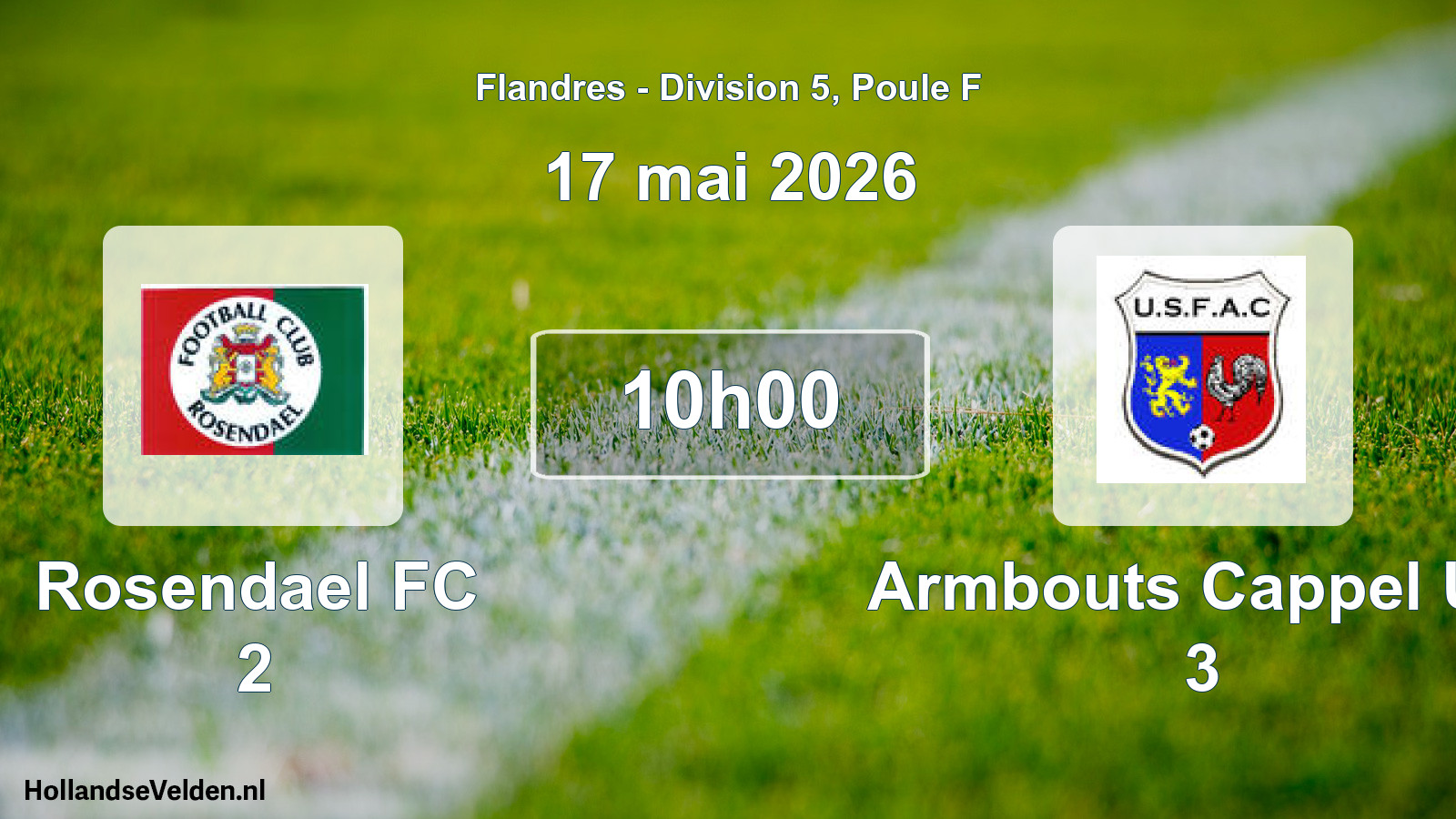 Geplande wedstrijd: Rosendael FC 2 - Armbouts Cappel US 3 (17 mei 2026)