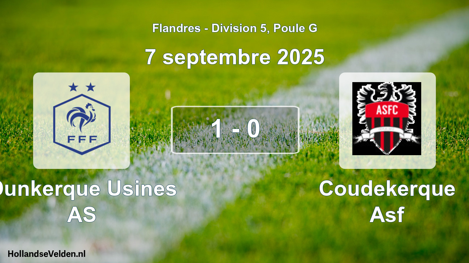 Match joué: Dunkerque Usines AS - Coudekerque Asf 1 - 0 (7 septembre 2025)