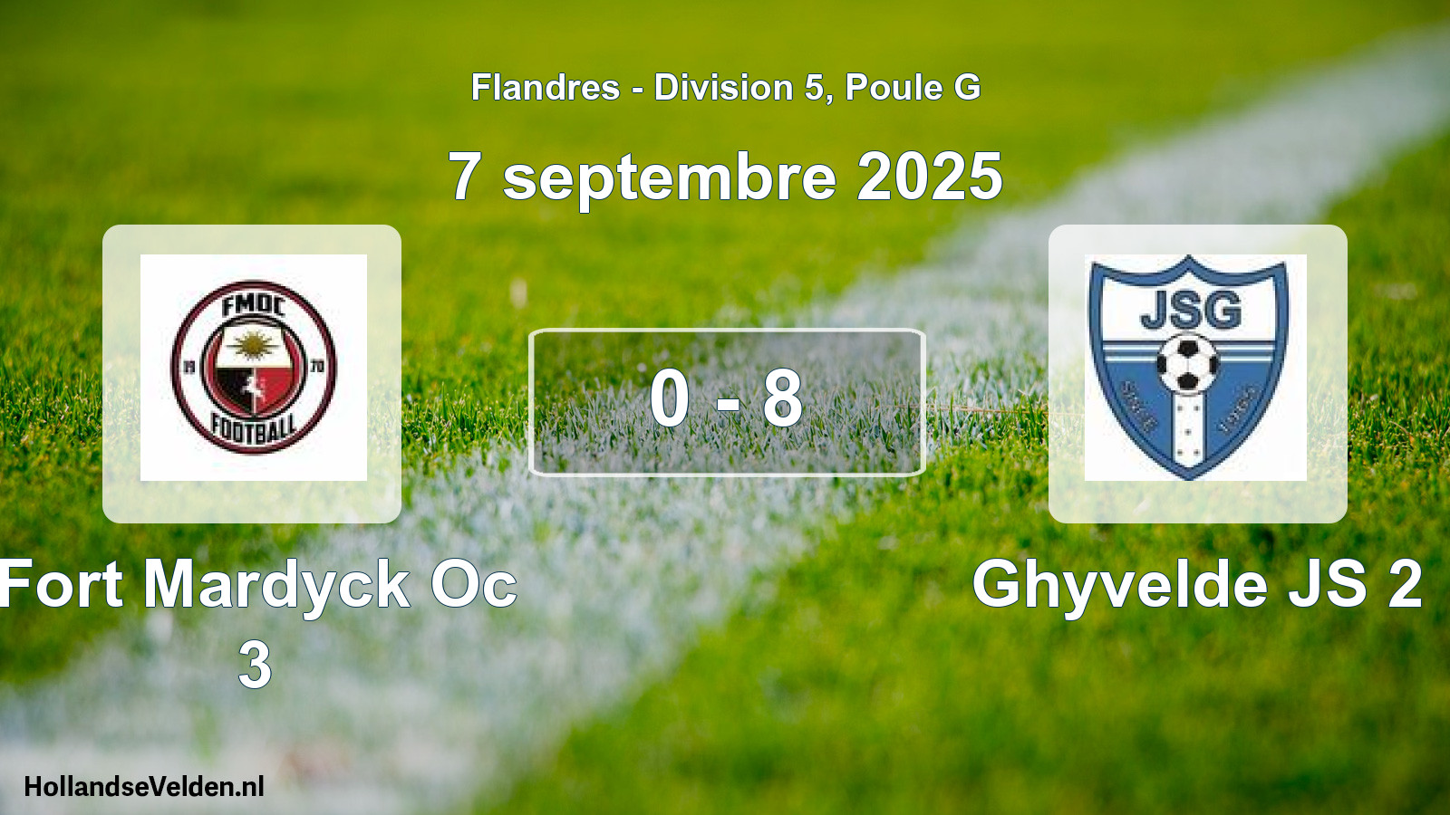 Total number of matches played: Fort Mardyck Oc 3 - Ghyvelde JS 2 0 - 8 (7 September 2025)