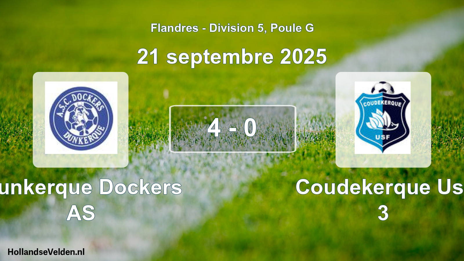 Match joué: Dunkerque Dockers AS - Coudekerque Usf 3 4 - 0 (21 septembre 2025)