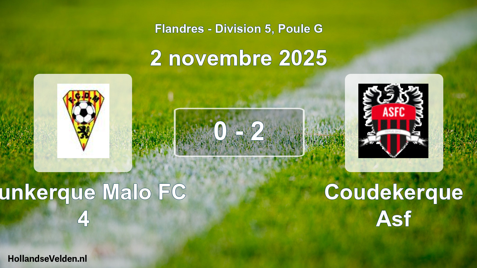 Match joué: Dunkerque Malo FC 4 - Coudekerque Asf 0 - 2 (2 novembre 2025)