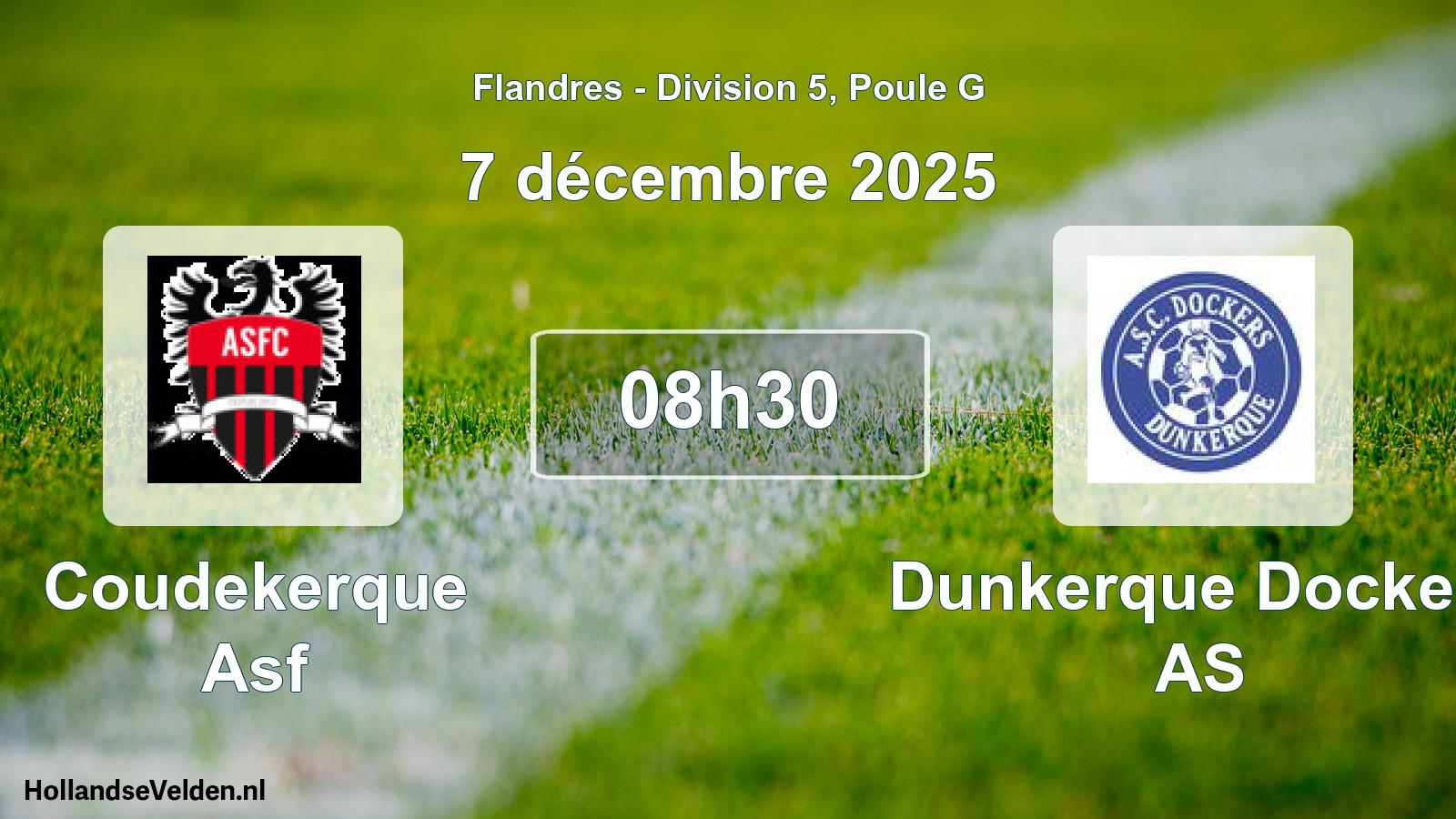 Match programmé: Coudekerque Asf - Dunkerque Dockers AS (7 décembre 2025)