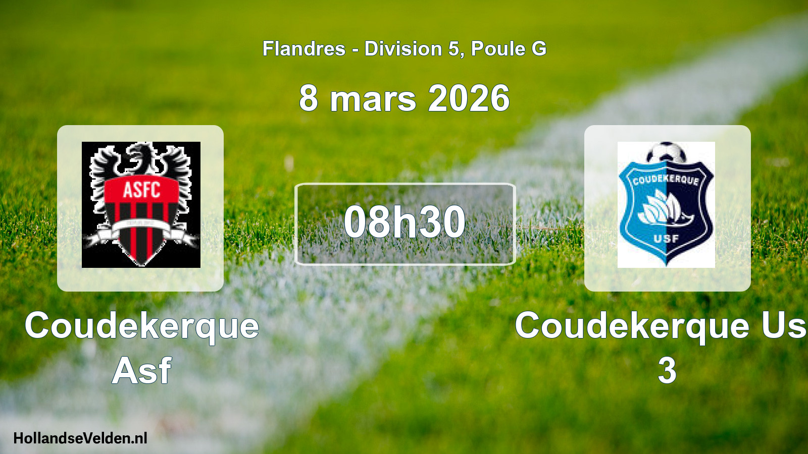 Match programmé: Coudekerque Asf - Coudekerque Usf 3 (8 mars 2026)