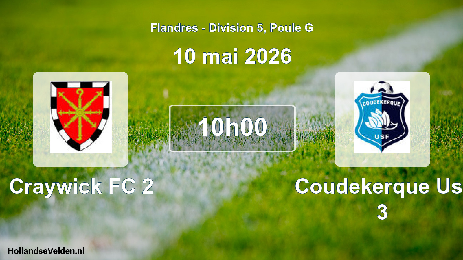Scheduled Match: Craywick FC 2 - Coudekerque Usf 3 (10 May 2026)