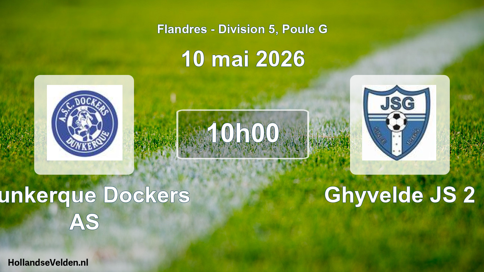 Match programmé: Dunkerque Dockers AS - Ghyvelde JS 2 (10 mai 2026)