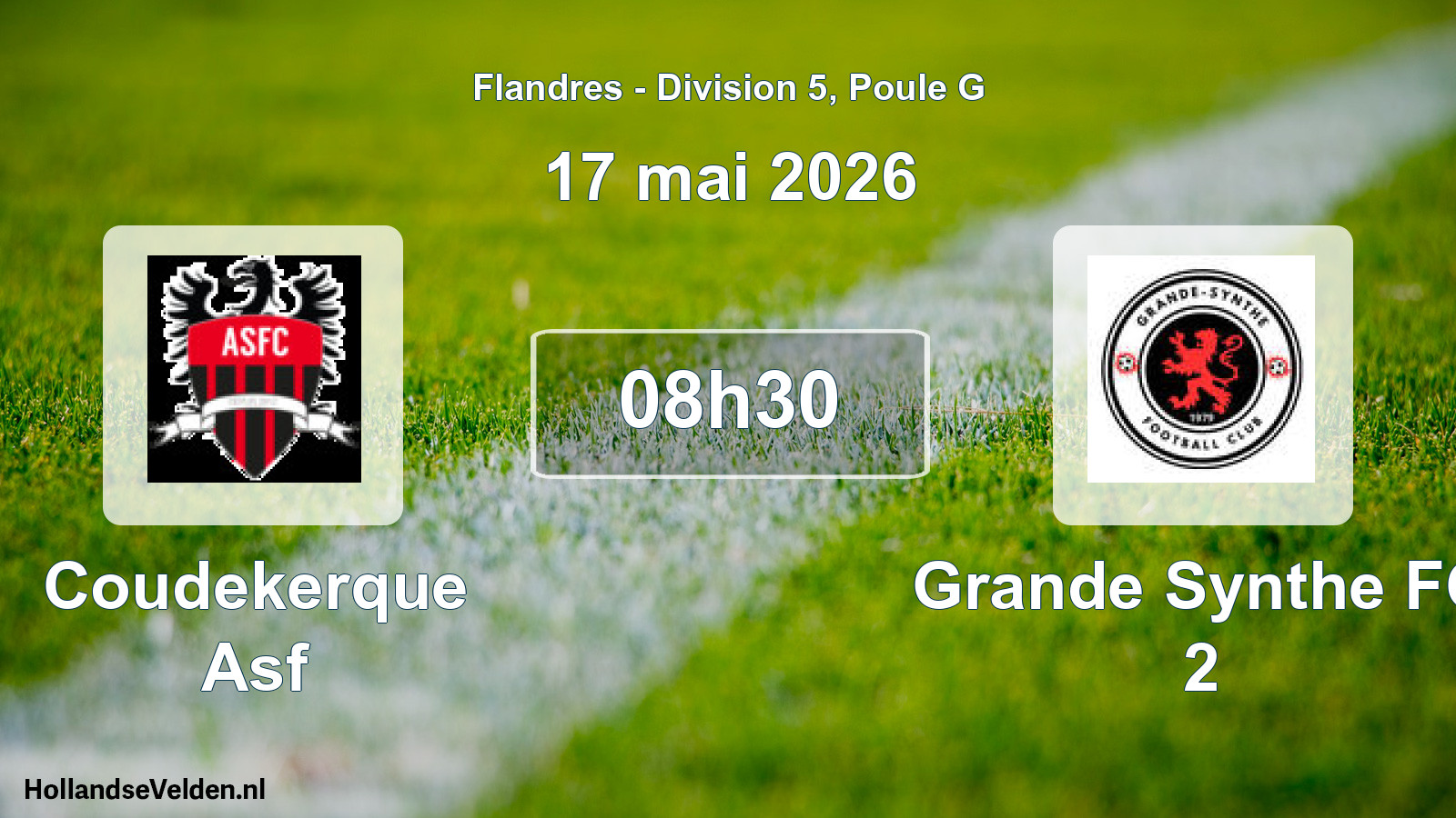 Match programmé: Coudekerque Asf - Grande Synthe FC 2 (17 mai 2026)