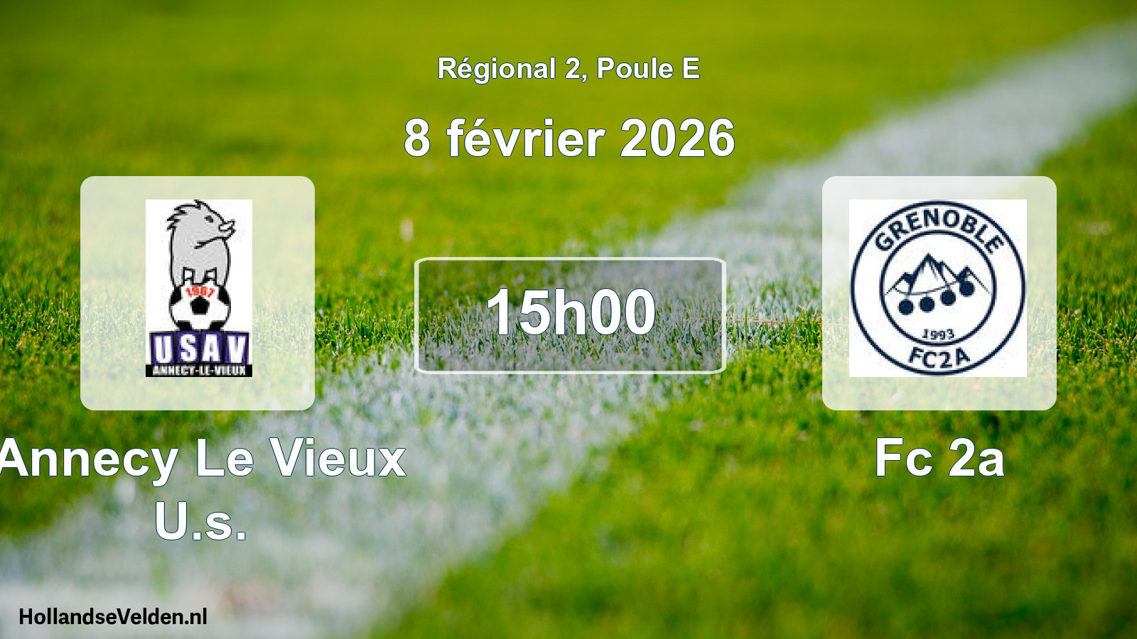 Geplande wedstrijd: Annecy Le Vieux U.s. - Fc 2a (8 février 2026)