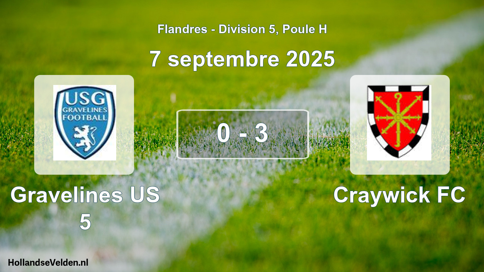 Gespeelde wedstrijd: Gravelines US 5 - Craywick FC 0 - 3 (7 september 2025)