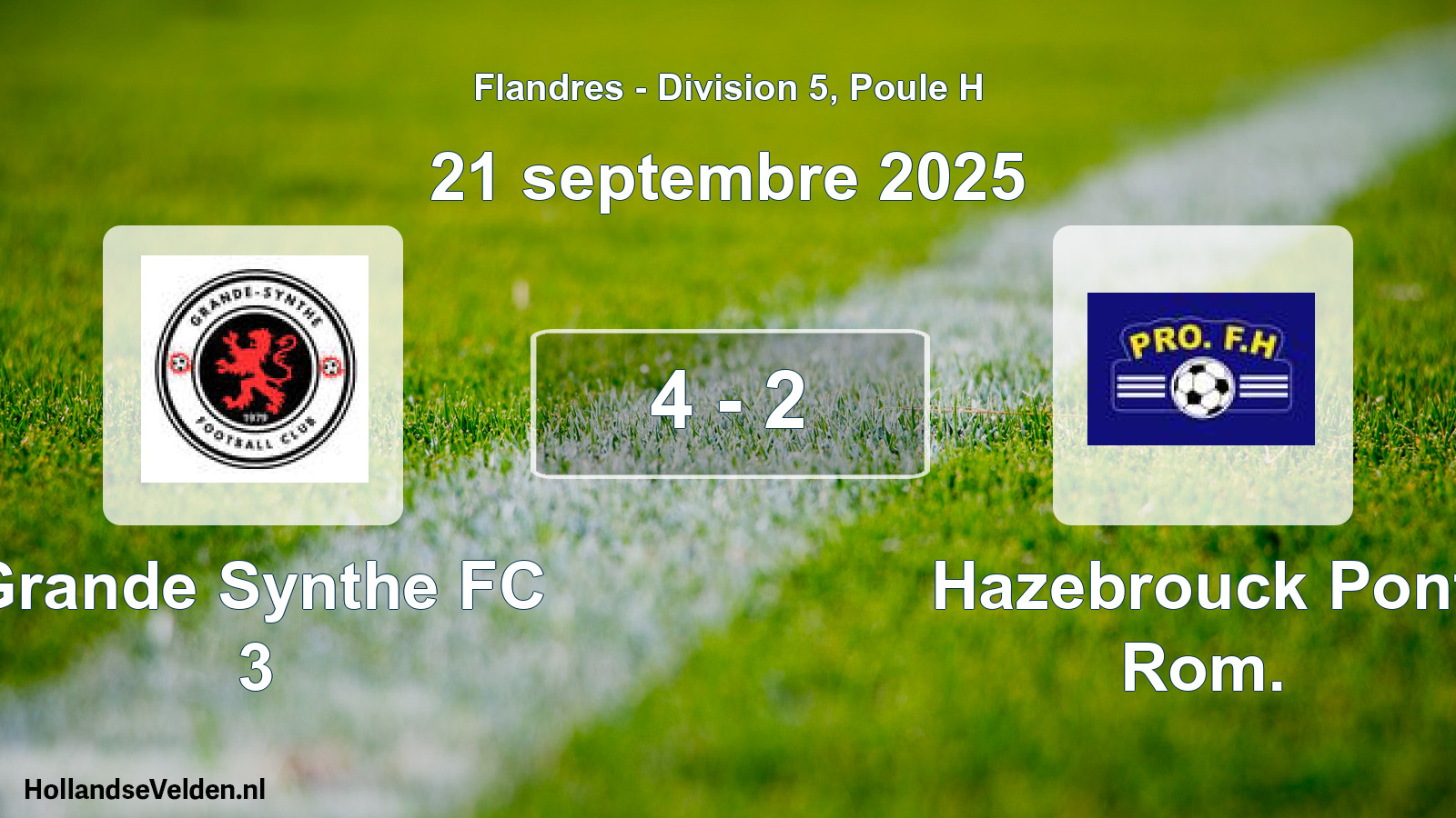 Gespeelde wedstrijd: Grande Synthe FC 3 - Hazebrouck Pont Rom. 4 - 2 (21 september 2025)