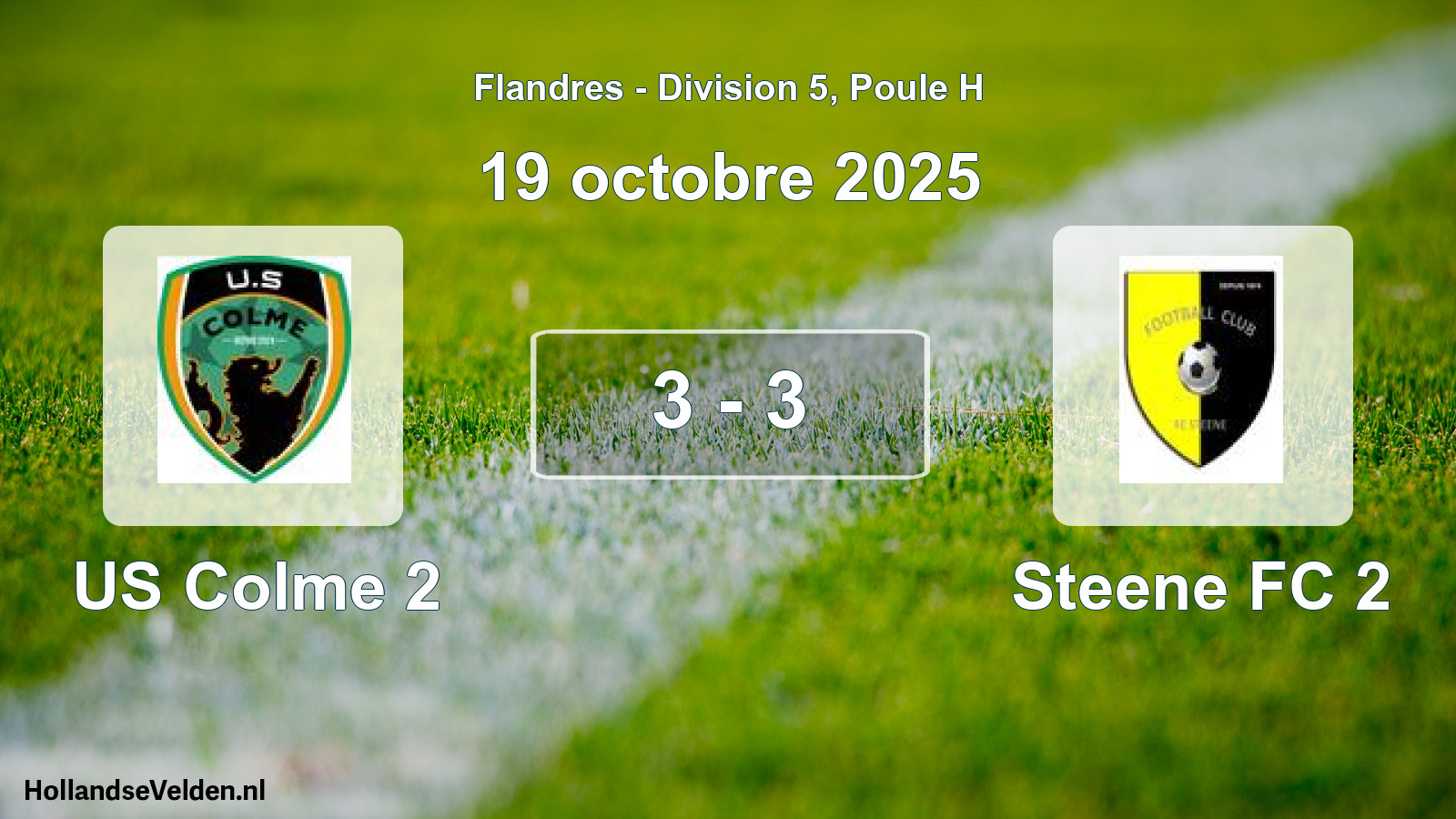 Match joué: US Colme 2 - Steene FC 2 3 - 3 (19 octobre 2025)