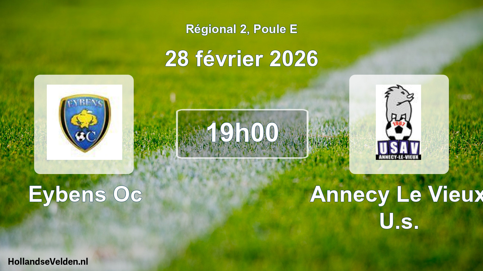 Geplande wedstrijd: Eybens Oc - Annecy Le Vieux U.s. (28 février 2026)
