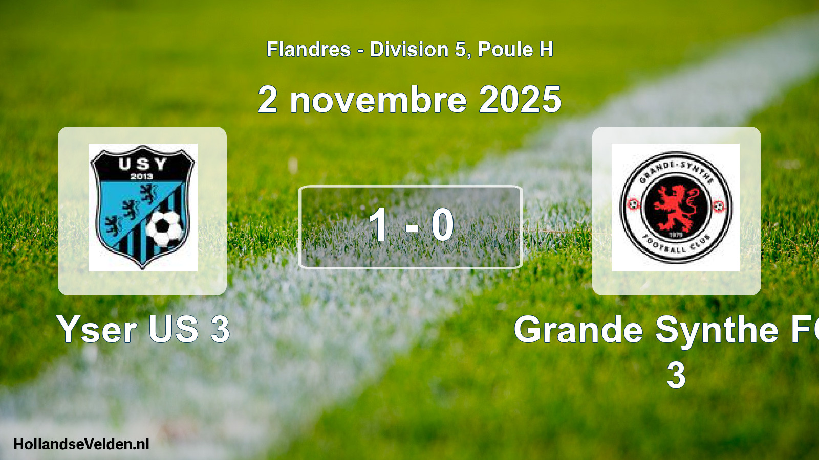 Match joué: Yser US 3 - Grande Synthe FC 3 1 - 0 (2 novembre 2025)