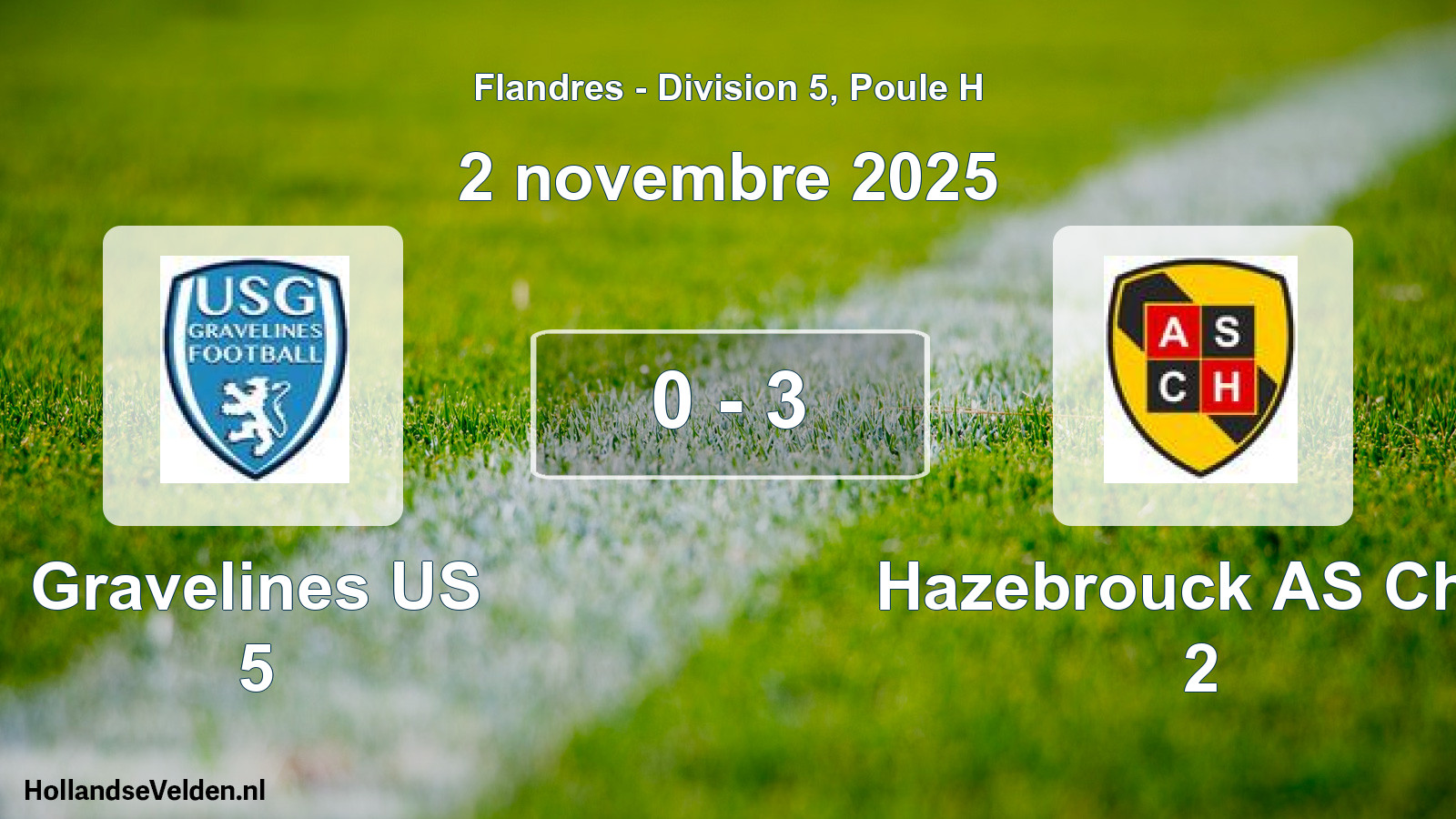 Gespeelde wedstrijd: Gravelines US 5 - Hazebrouck AS Chts 2 0 - 3 (2 november 2025)