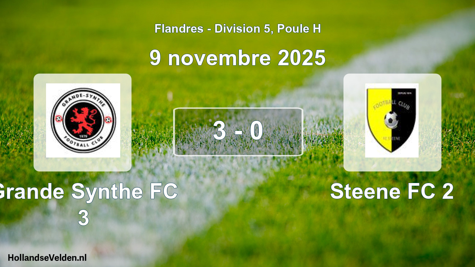 Match joué: Grande Synthe FC 3 - Steene FC 2 3 - 0 (9 novembre 2025)