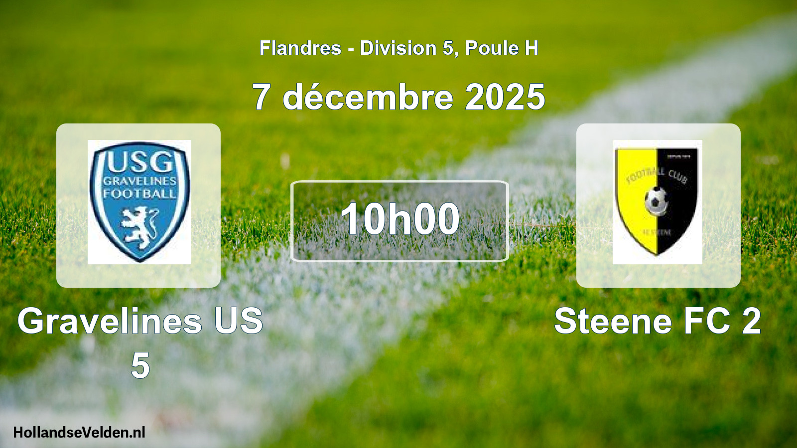 Geplande wedstrijd: Gravelines US 5 - Steene FC 2 (7 december 2025)