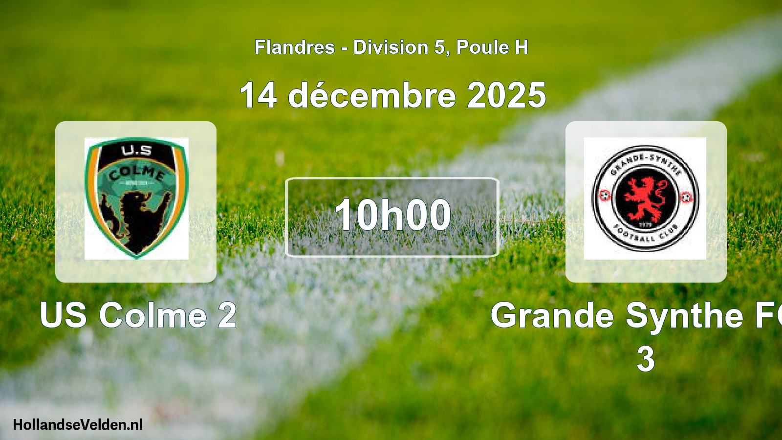 Scheduled Match: US Colme 2 - Grande Synthe FC 3 (14 December 2025)