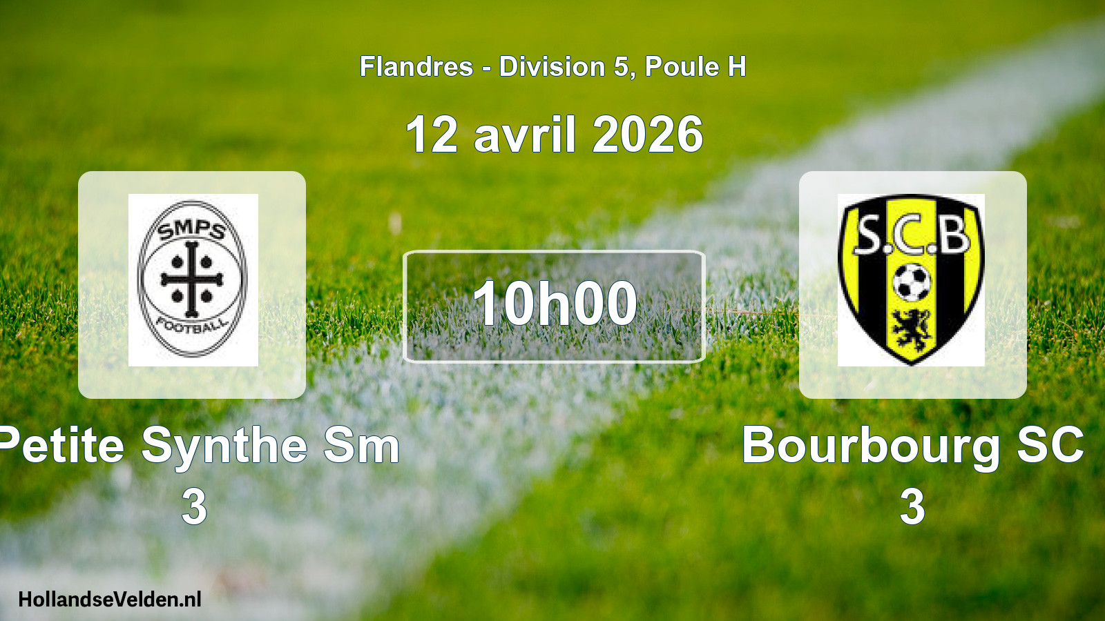 Match programmé: Petite Synthe Sm 3 - Bourbourg SC 3 (12 avril 2026)