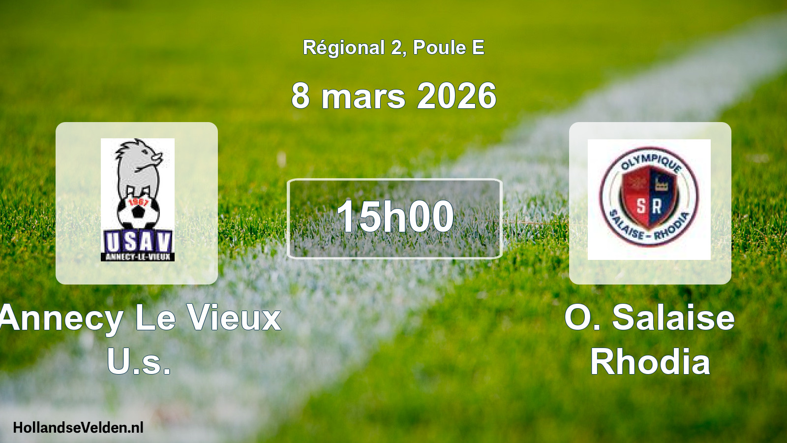 Scheduled Match: Annecy Le Vieux U.s. - O. Salaise Rhodia (8 March 2026)