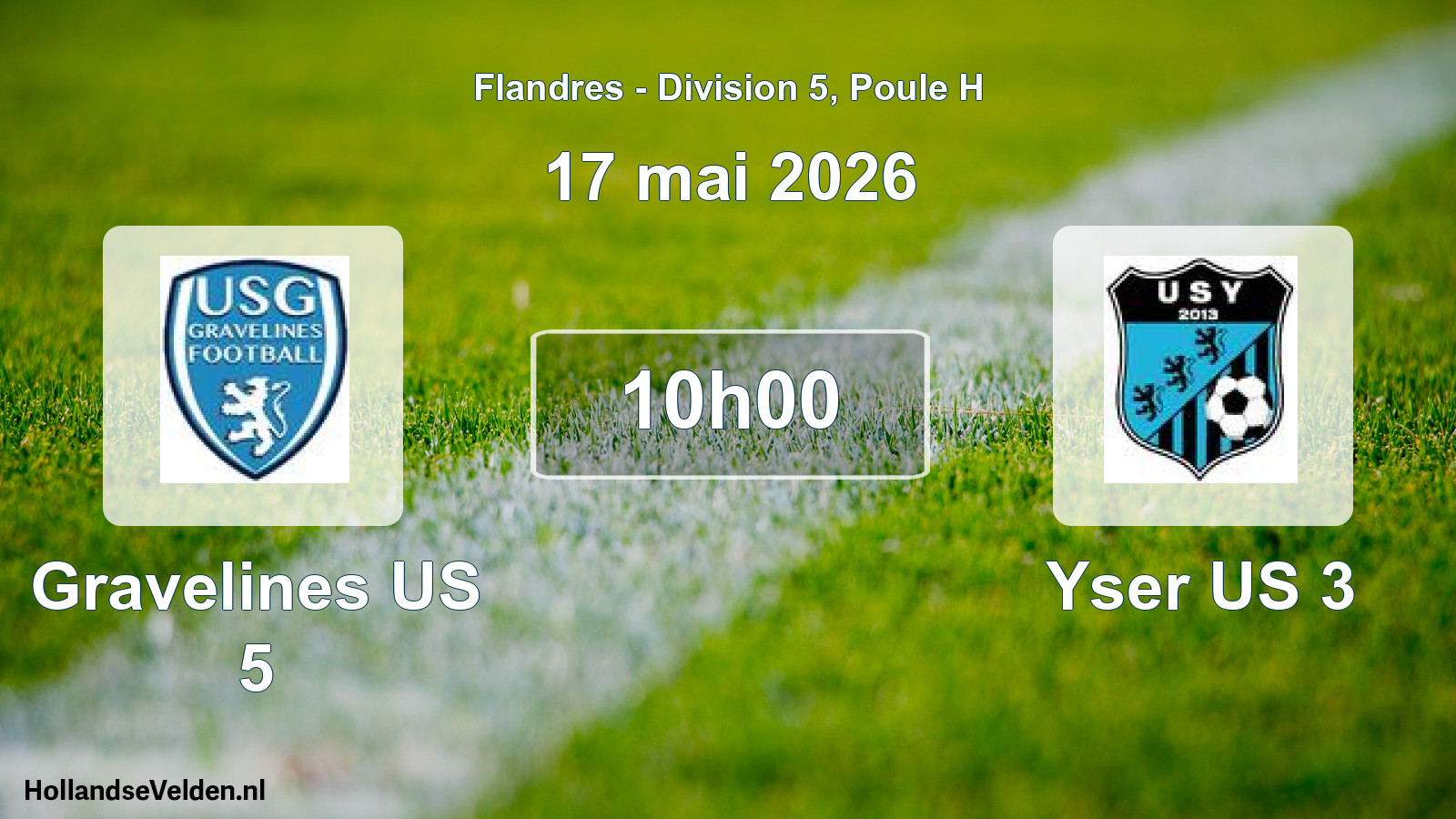 Match programmé: Gravelines US 5 - Yser US 3 (17 mai 2026)