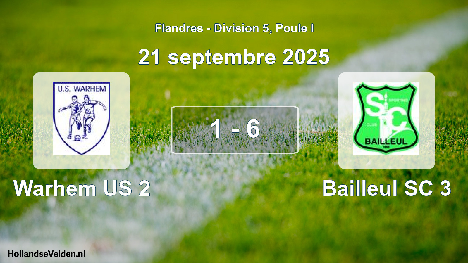 Match joué: Warhem US 2 - Bailleul SC 3 1 - 6 (21 septembre 2025)
