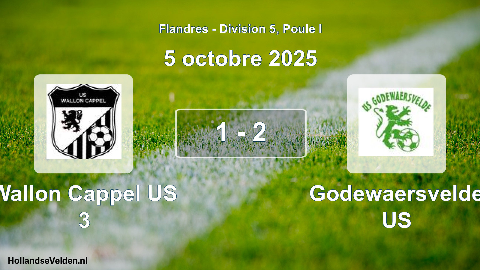 Gespeelde wedstrijd: Wallon Cappel US 3 - Godewaersvelde US 1 - 2 (5 oktober 2025)