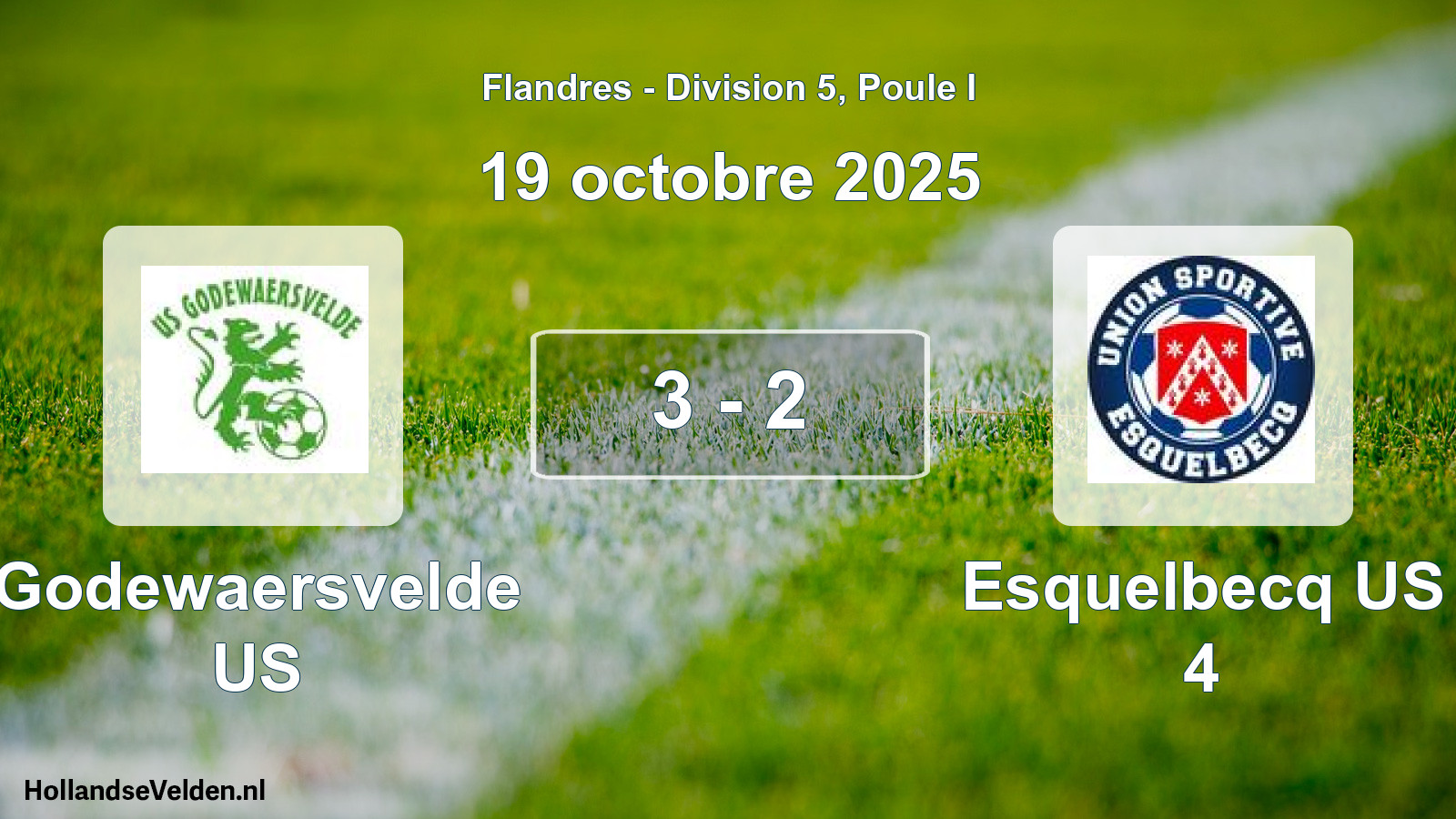 Match joué: Godewaersvelde US - Esquelbecq US 4 3 - 2 (19 octobre 2025)