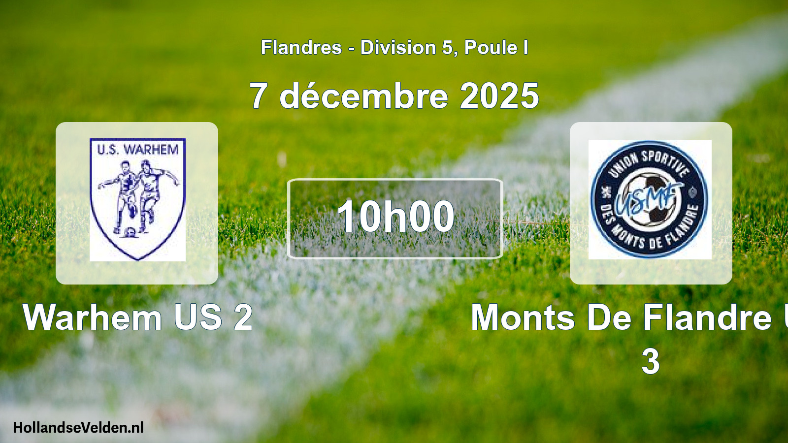 Match programmé: Warhem US 2 - Monts De Flandre US 3 (7 décembre 2025)