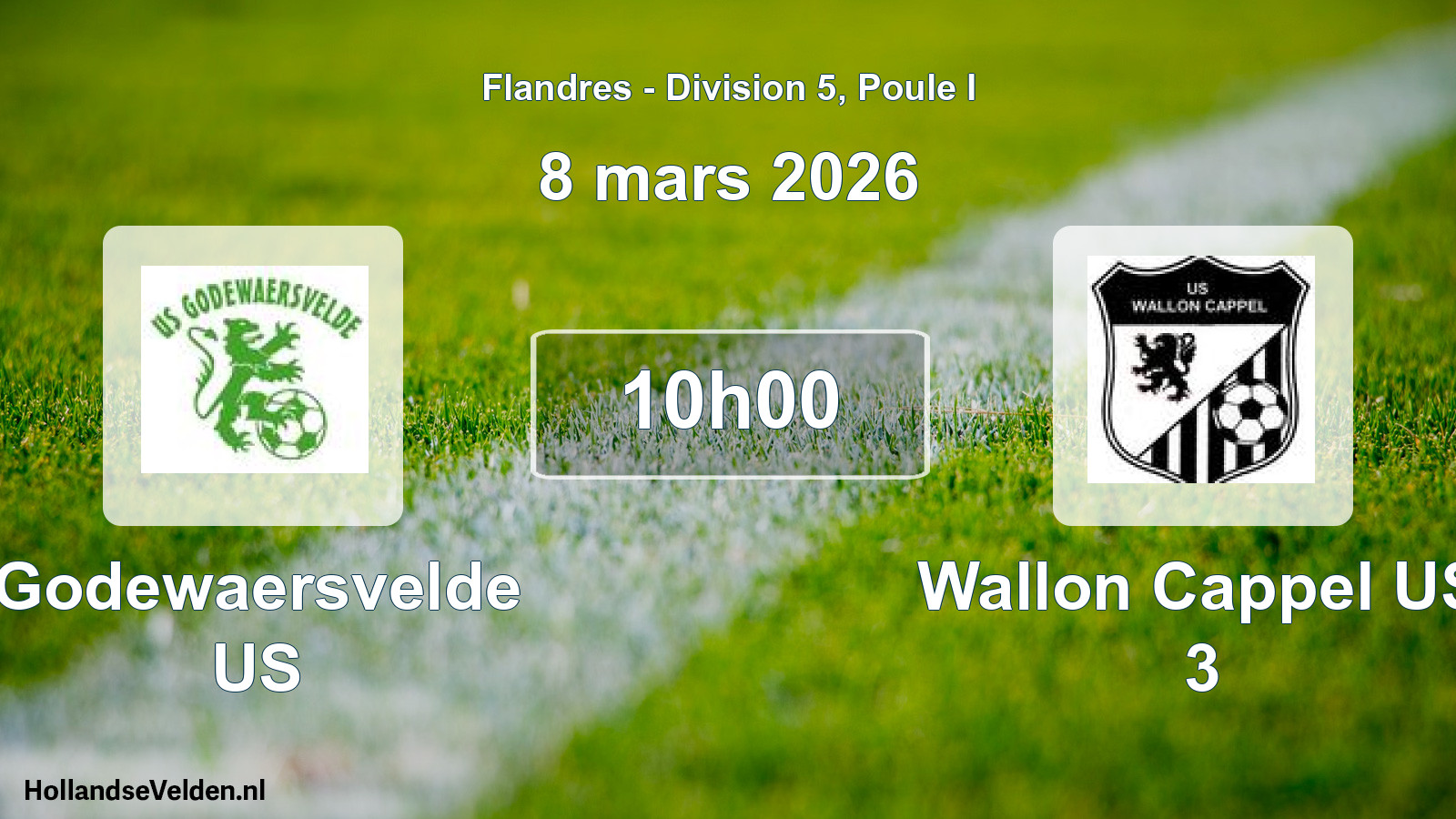 Geplande wedstrijd: Godewaersvelde US - Wallon Cappel US 3 (8 maart 2026)