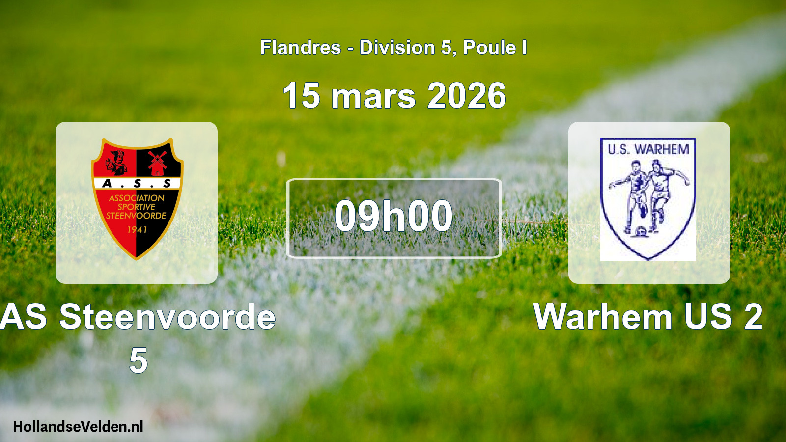 Scheduled Match: AS Steenvoorde 5 - Warhem US 2 (15 March 2026)