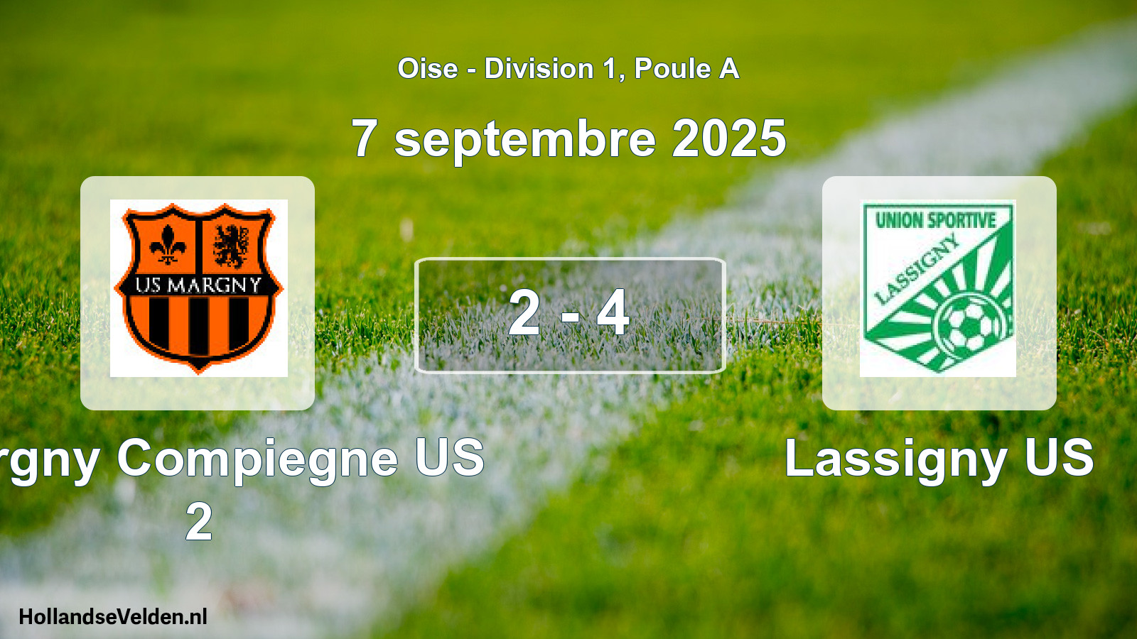 Gespeelde wedstrijd: Margny Compiegne US 2 - Lassigny US 2 - 4 (7 september 2025)