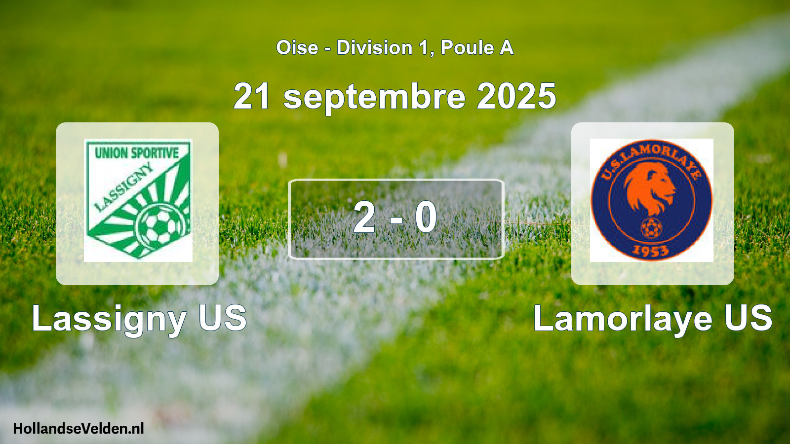 Match joué: Lassigny US - Lamorlaye US 2 - 0 (21 septembre 2025)