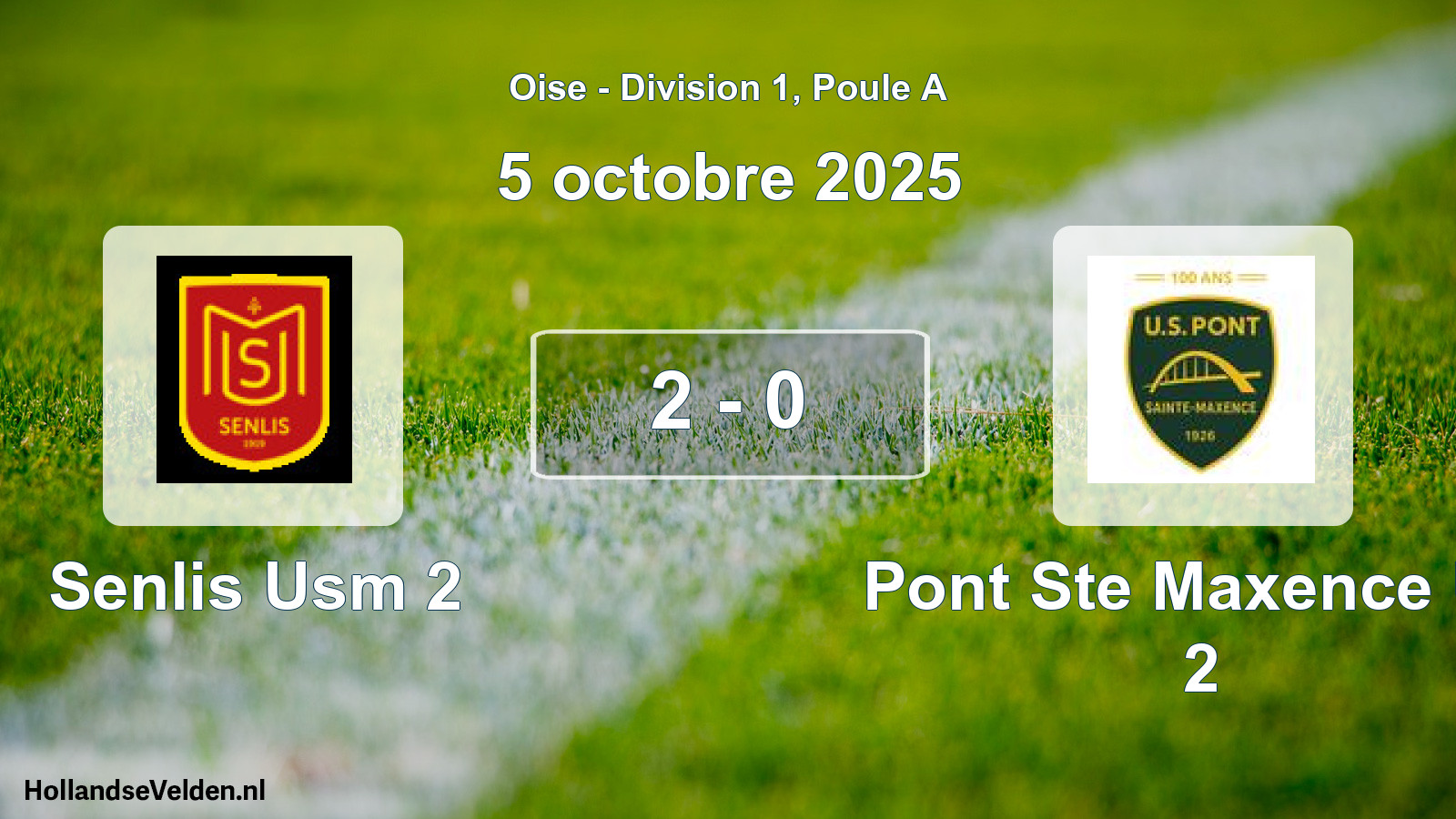 Match joué: Senlis Usm 2 - Pont Ste Maxence US 2 2 - 0 (5 octobre 2025)