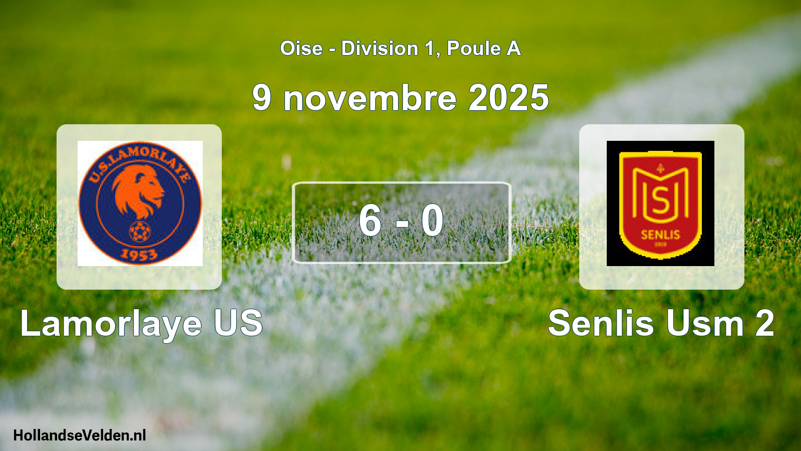 Total number of matches played: Lamorlaye US - Senlis Usm 2 6 - 0 (9 November 2025)