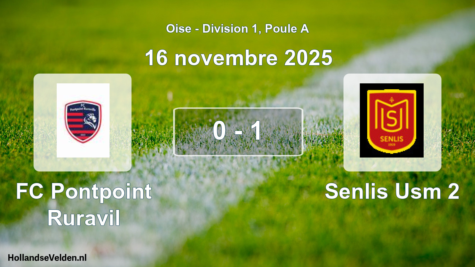 Gespeelde wedstrijd: FC Pontpoint Ruravil - Senlis Usm 2 0 - 1 (16 november 2025)