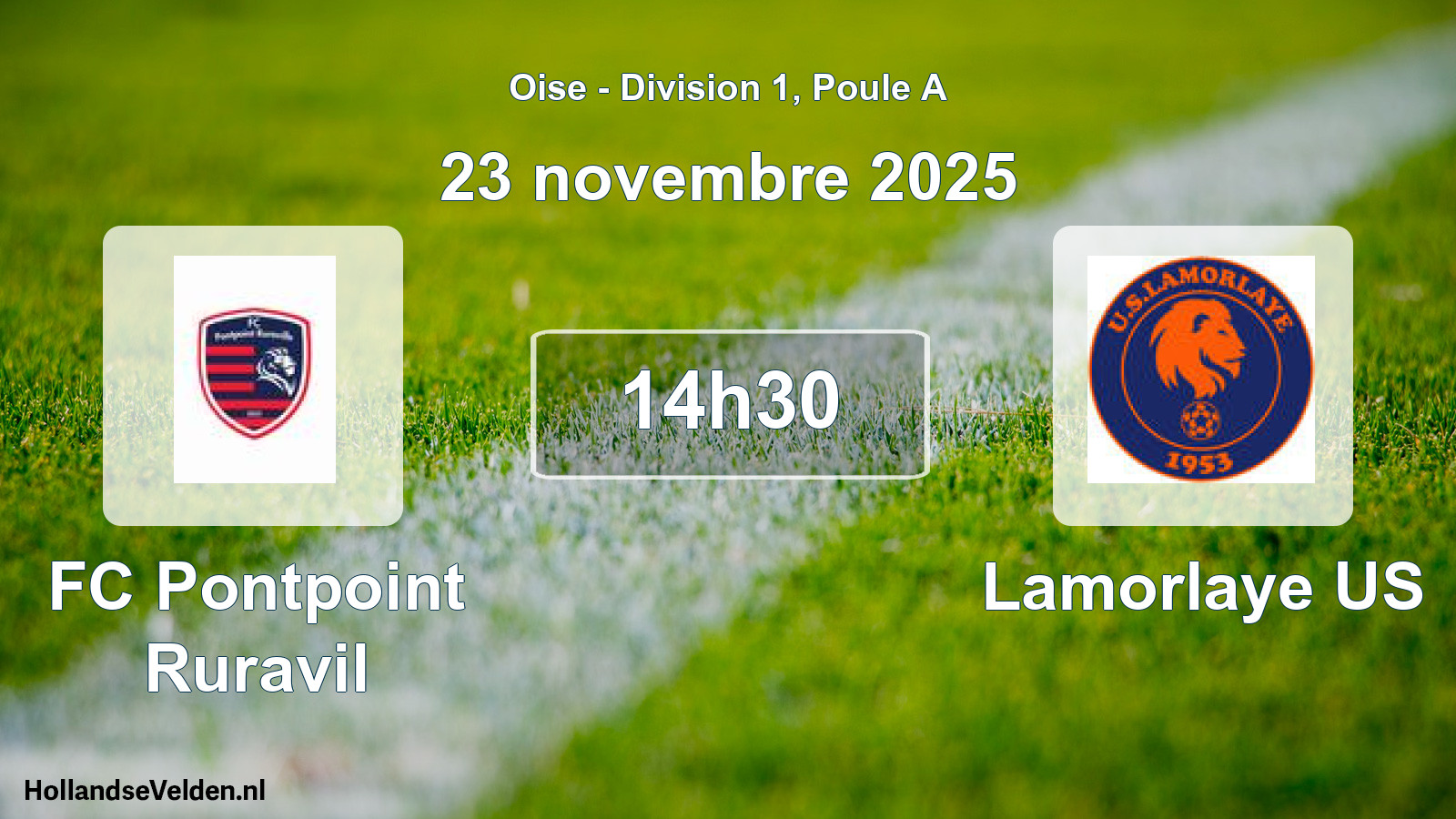 Match programmé: FC Pontpoint Ruravil - Lamorlaye US (23 novembre 2025)