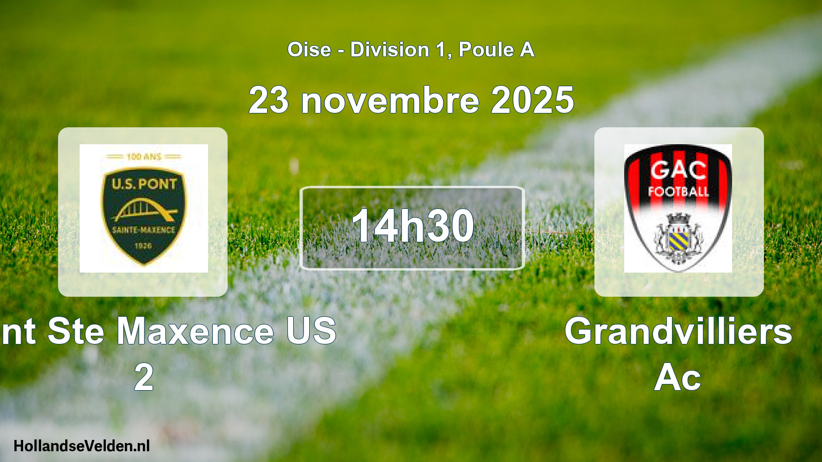 Match programmé: Pont Ste Maxence US 2 - Grandvilliers Ac (23 novembre 2025)