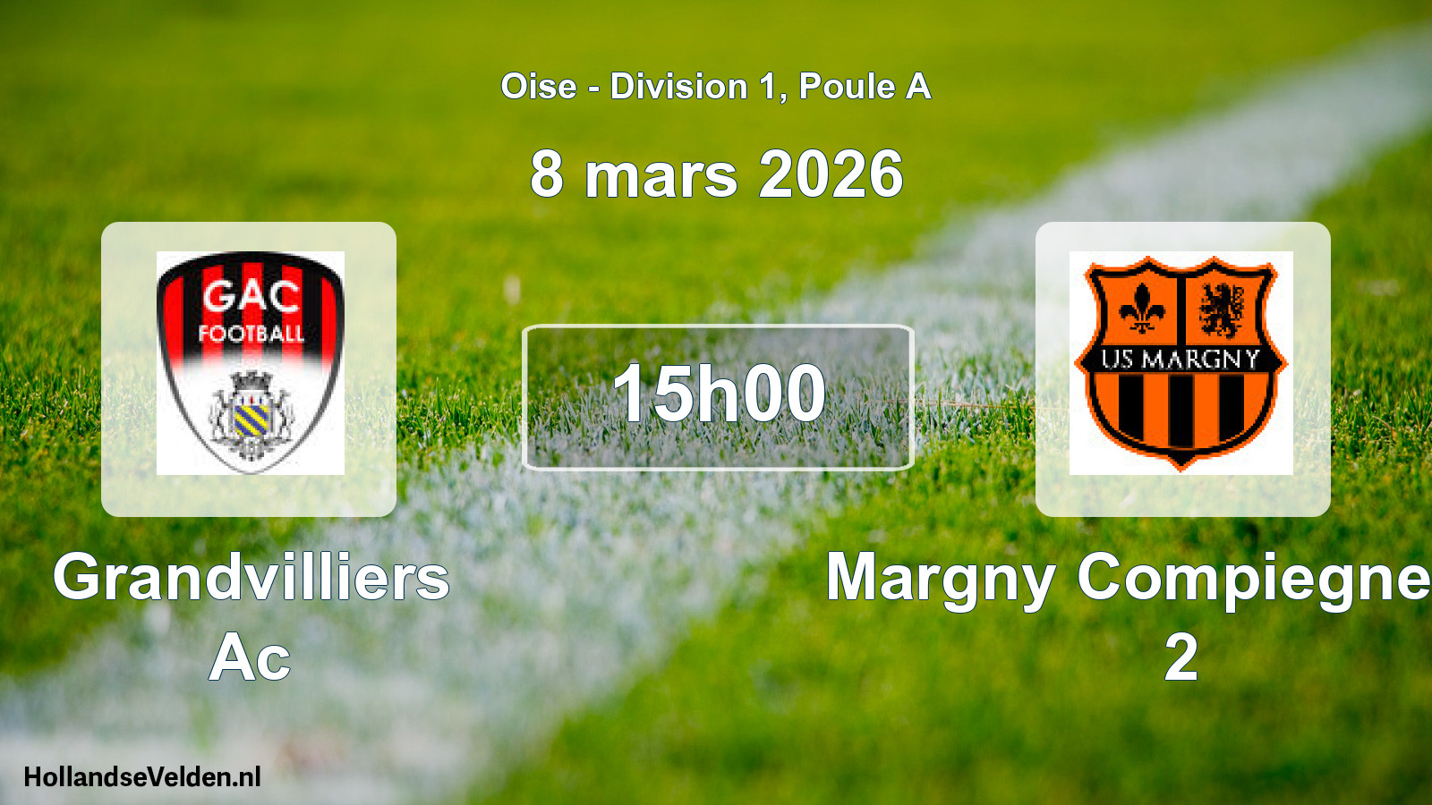 Match programmé: Grandvilliers Ac - Margny Compiegne US 2 (8 mars 2026)
