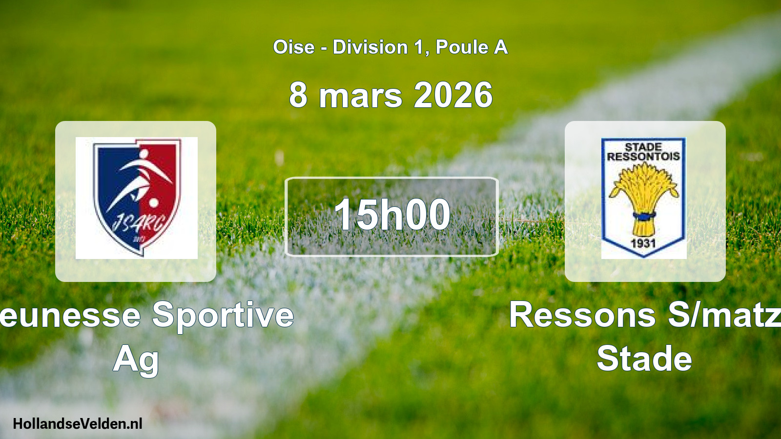 Geplande wedstrijd: Jeunesse Sportive Ag - Ressons S/matz Stade (8 maart 2026)
