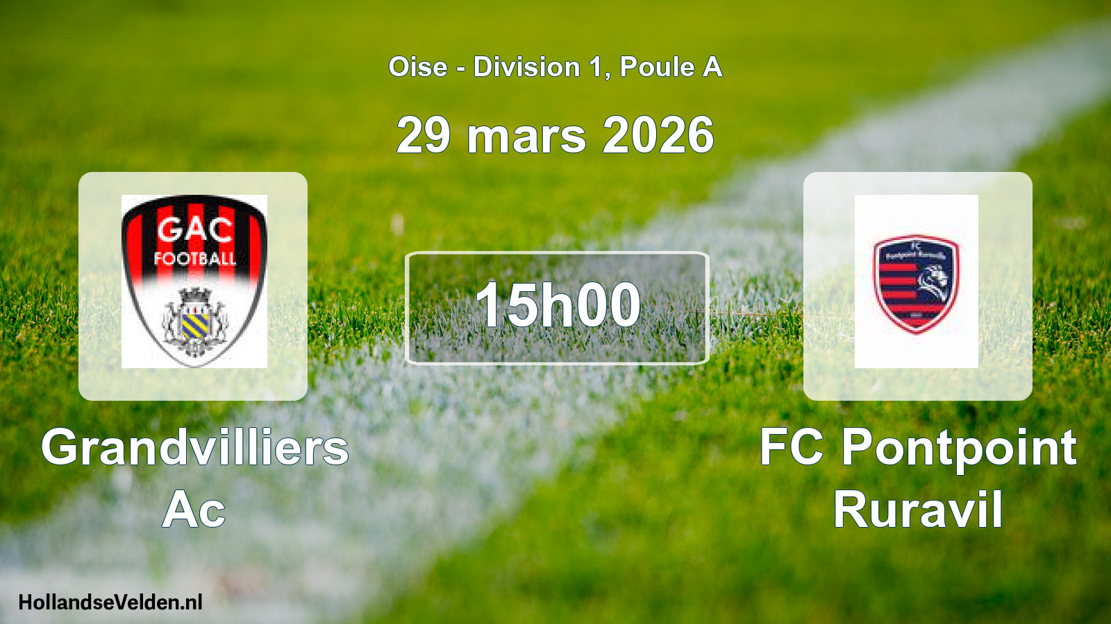 Match programmé: Grandvilliers Ac - FC Pontpoint Ruravil (29 mars 2026)