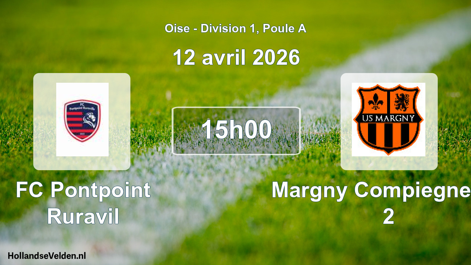 Match programmé: FC Pontpoint Ruravil - Margny Compiegne US 2 (12 avril 2026)