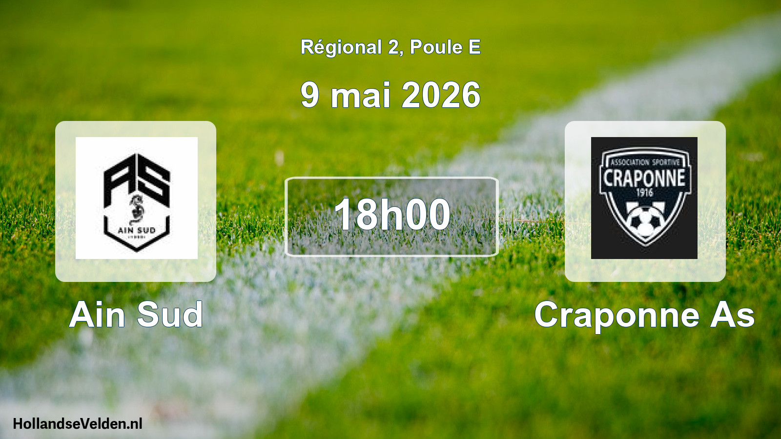 Geplande wedstrijd: Ain Sud - Craponne As (9 mai 2026)