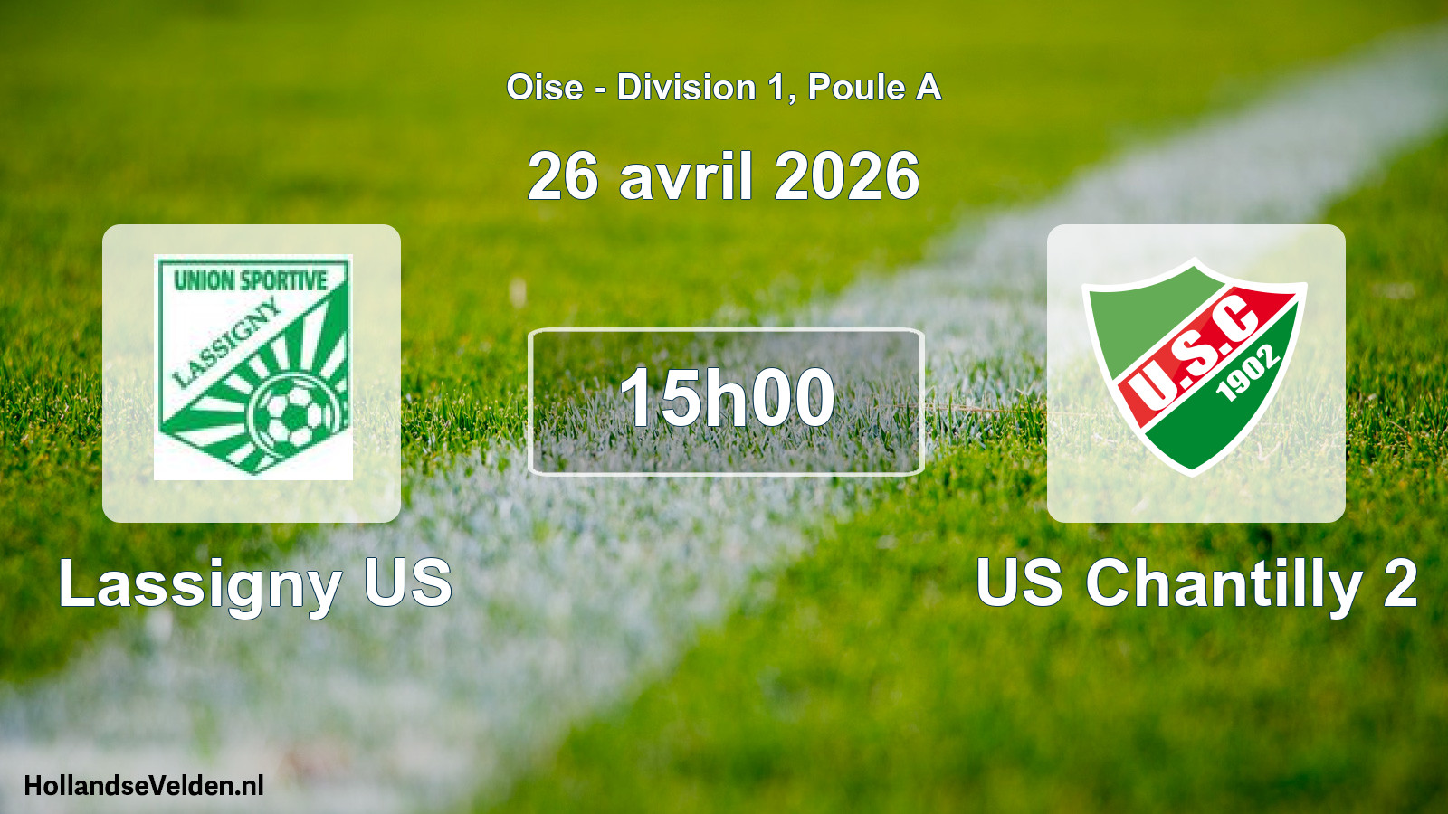 Match programmé: Lassigny US - US Chantilly 2 (26 avril 2026)