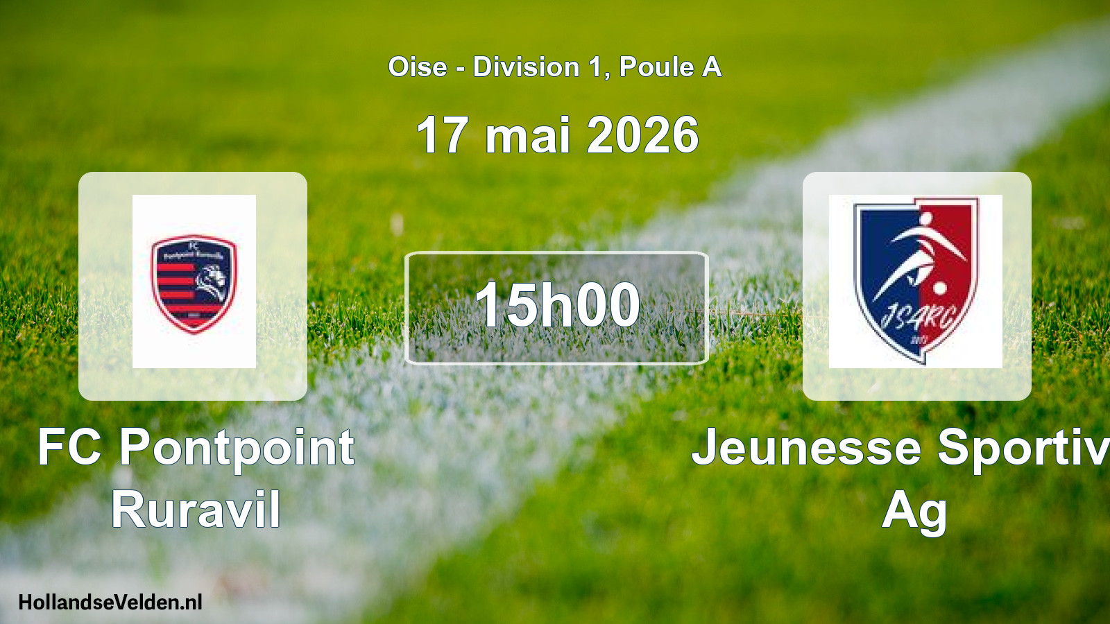 Geplande wedstrijd: FC Pontpoint Ruravil - Jeunesse Sportive Ag (17 mei 2026)