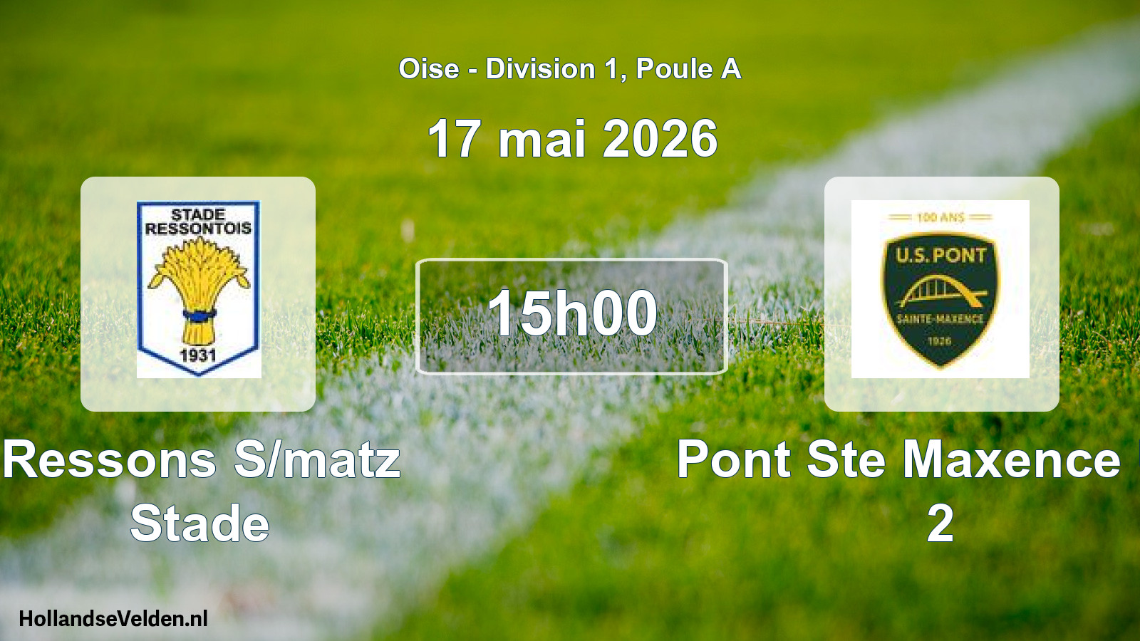 Geplande wedstrijd: Ressons S/matz Stade - Pont Ste Maxence US 2 (17 mei 2026)