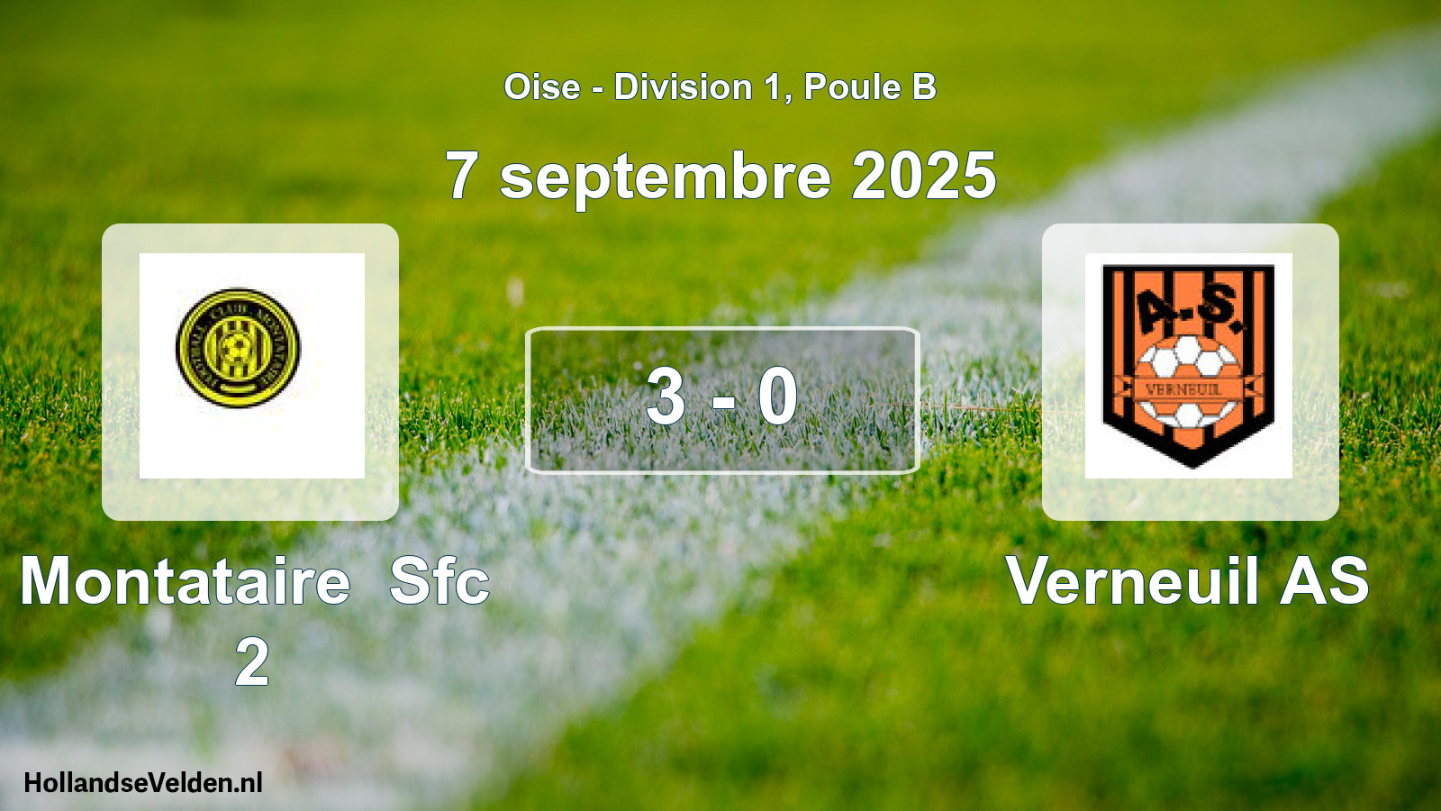 Gespeelde wedstrijd: Montataire Sfc 2 - Verneuil AS 3 - 0 (7 september 2025)